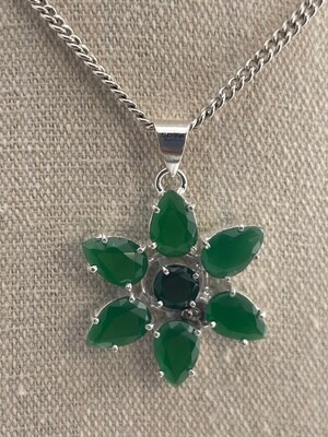 Green Emerald set in Sterling Silver