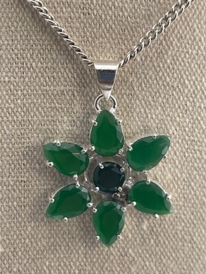 Green Emerald set in Sterling Silver