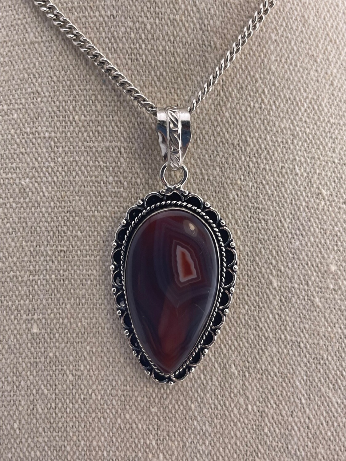 Branded Agate set in Sterling Silver