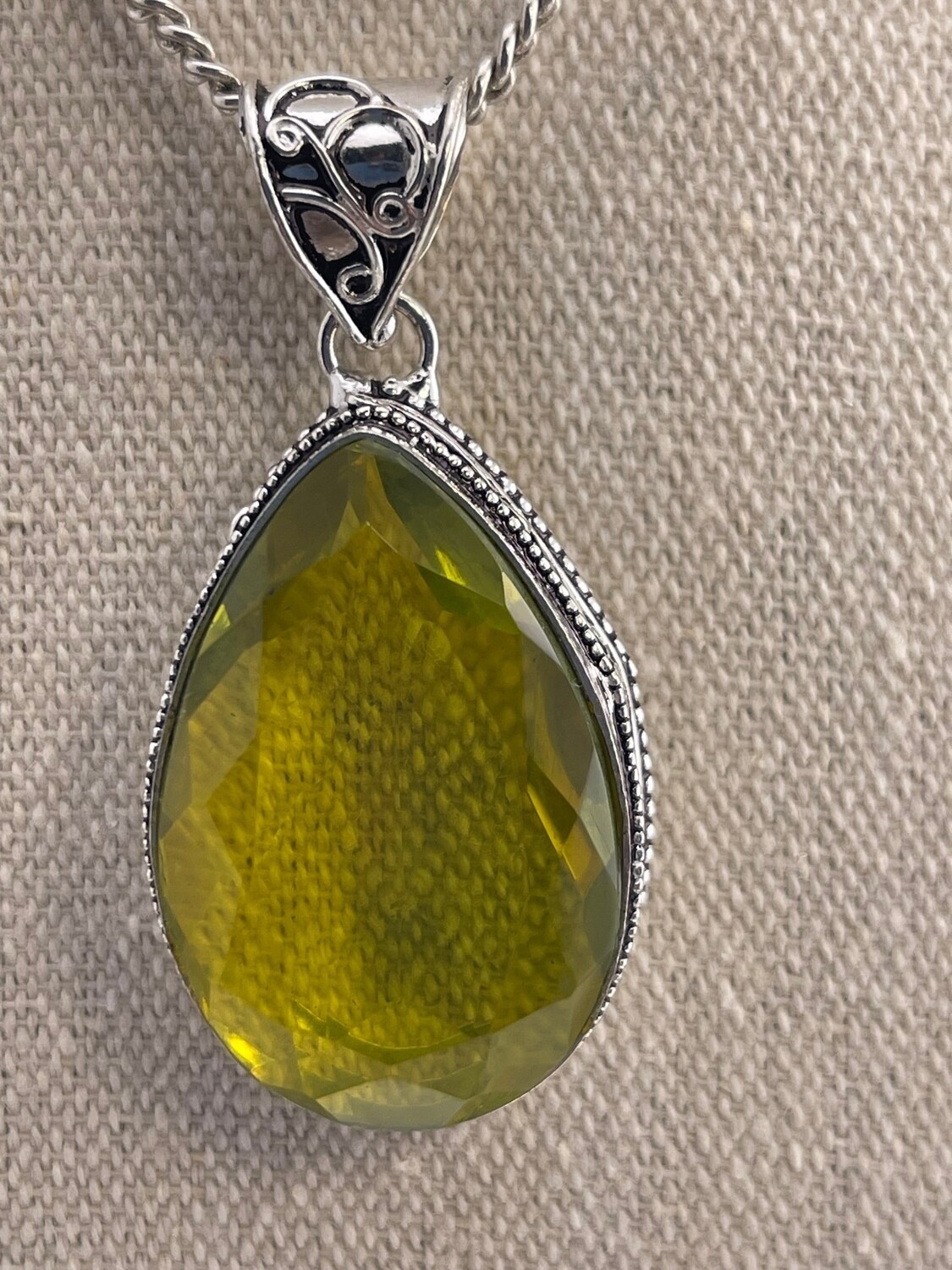 Yellow Citrine Gemstone set in Sterling Silver