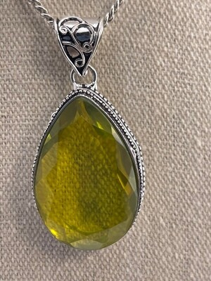 Yellow Citrine Gemstone set in Sterling Silver