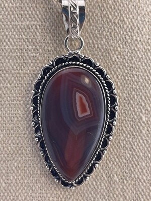 Branded Agate set in Sterling Silver