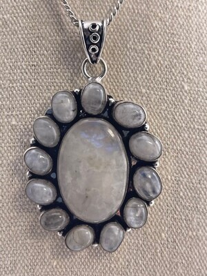 Rainbow Moonstone set in Sterling Silver