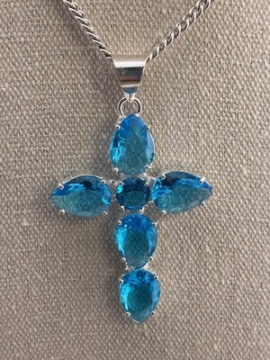 Swiss Blue Topaz set in Sterling Silver