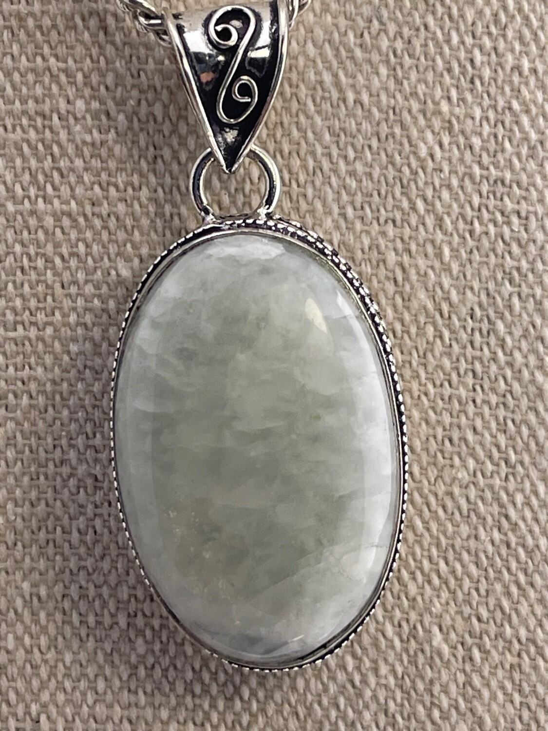 Rainbow Moonstone set in Sterling Silver