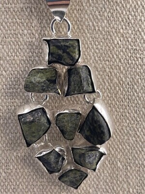 Natural Kyanite Rough Stone set in Sterling Silver
