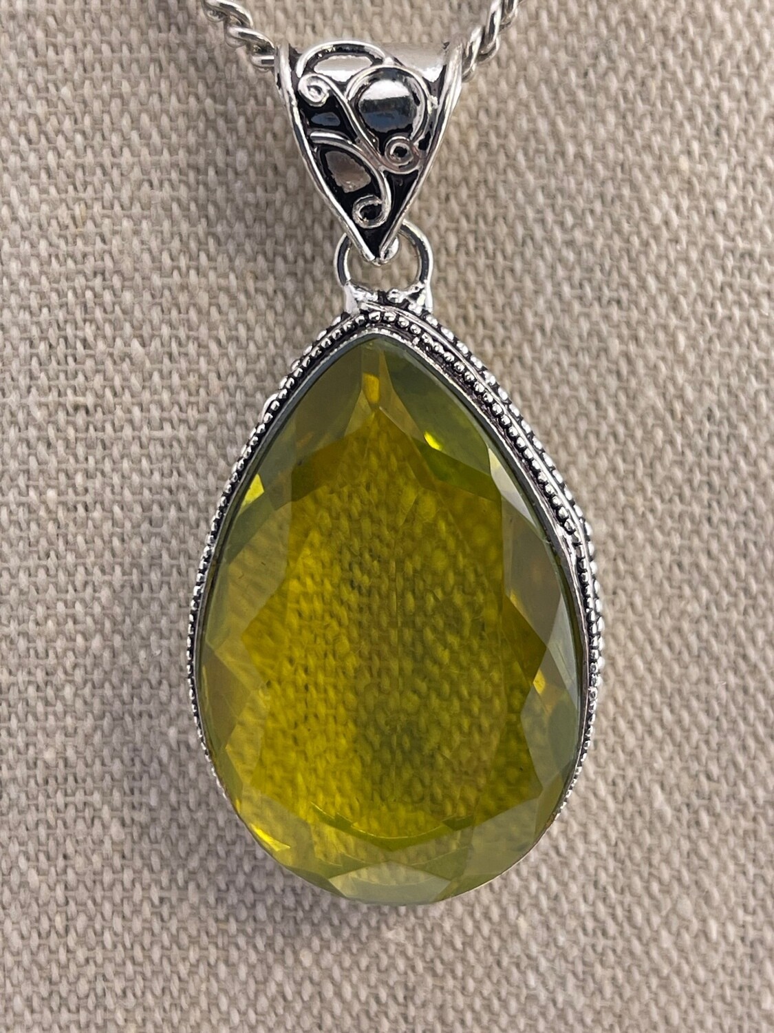 Yellow Citrine Gemstone set in Sterling Silver