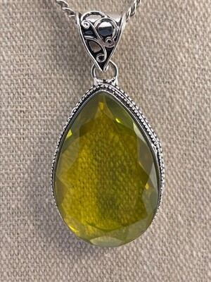 Yellow Citrine Gemstone set in Sterling Silver