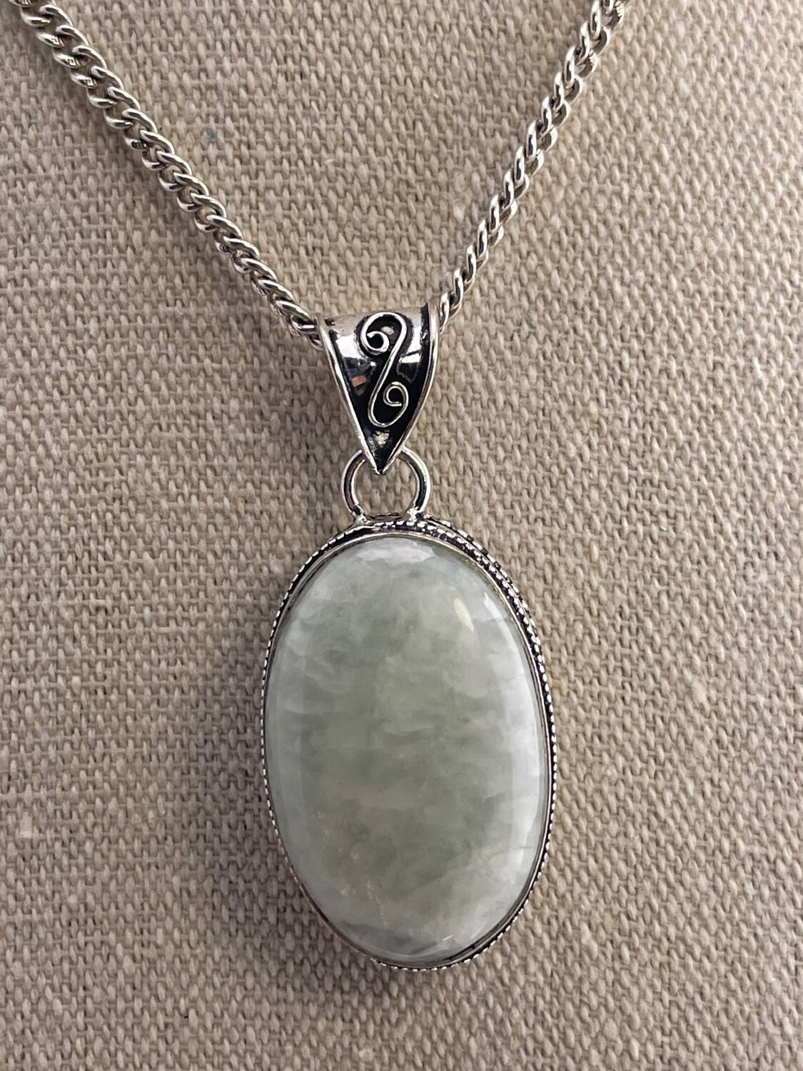 Rainbow Moonstone set in Sterling Silver