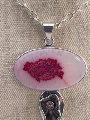 Pink Solar Quartz Krunzite set in Sterling Silver