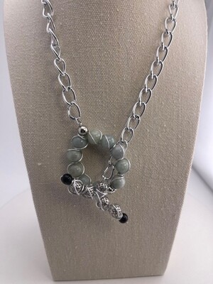 Front Lock Necklace with Moonstone Gemstone Necklace