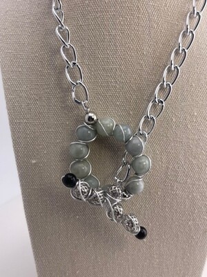 Front Lock Necklace with Moonstone Gemstone Necklace
