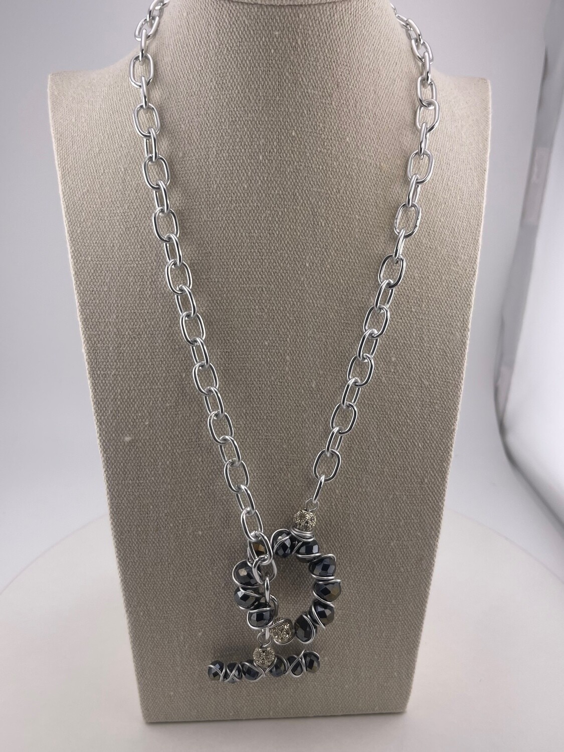 Front Lock Necklace with Crystal, Chain is Stainless Steel so none Tarnish