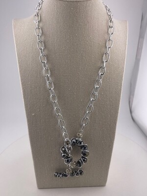 Front Lock Necklace with Crystal, Chain is Stainless Steel so none Tarnish