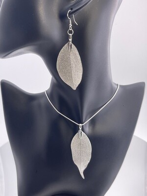 Leaf Earrings Sterling Silver Electro Plated