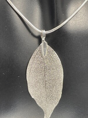 Leaf Pendant Sterling Silver Electro Plated