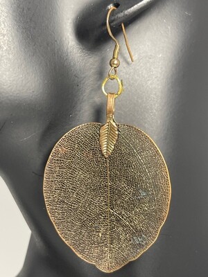 Leaf with Sterling Silver and Electro Plated Earrings