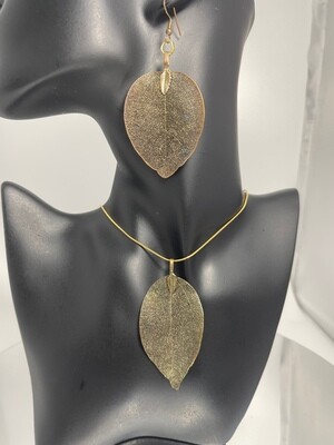 Leaf with Sterling Silver and Electro Plated Earrings