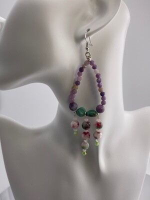 Beautiful Gemstone Drop Earrings Amethyst with sterling silver