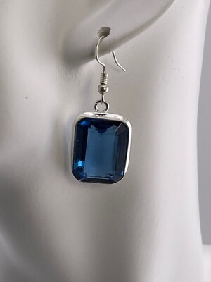 Blue Tanzanite set in Sterling Silver Earrings