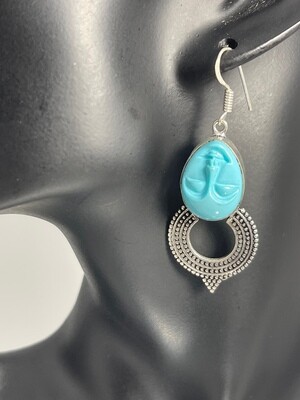 Sleeping Turquoise with Sterling Silver Earrings