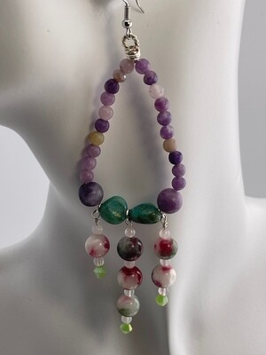 Beautiful Gemstone Drop Earrings Amethyst with sterling silver