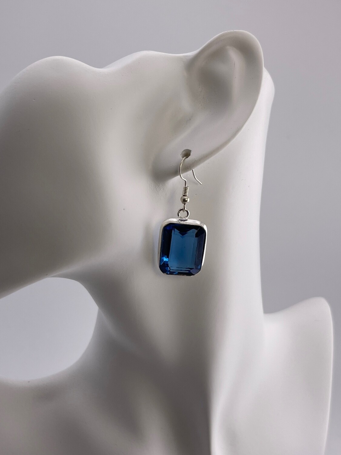 Blue Tanzanite set in Sterling Silver Earrings