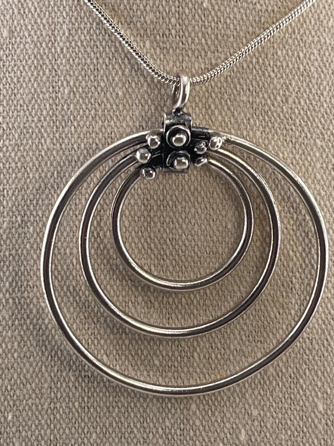Large Loop Chiang Mai Sterling Silver Pendant
