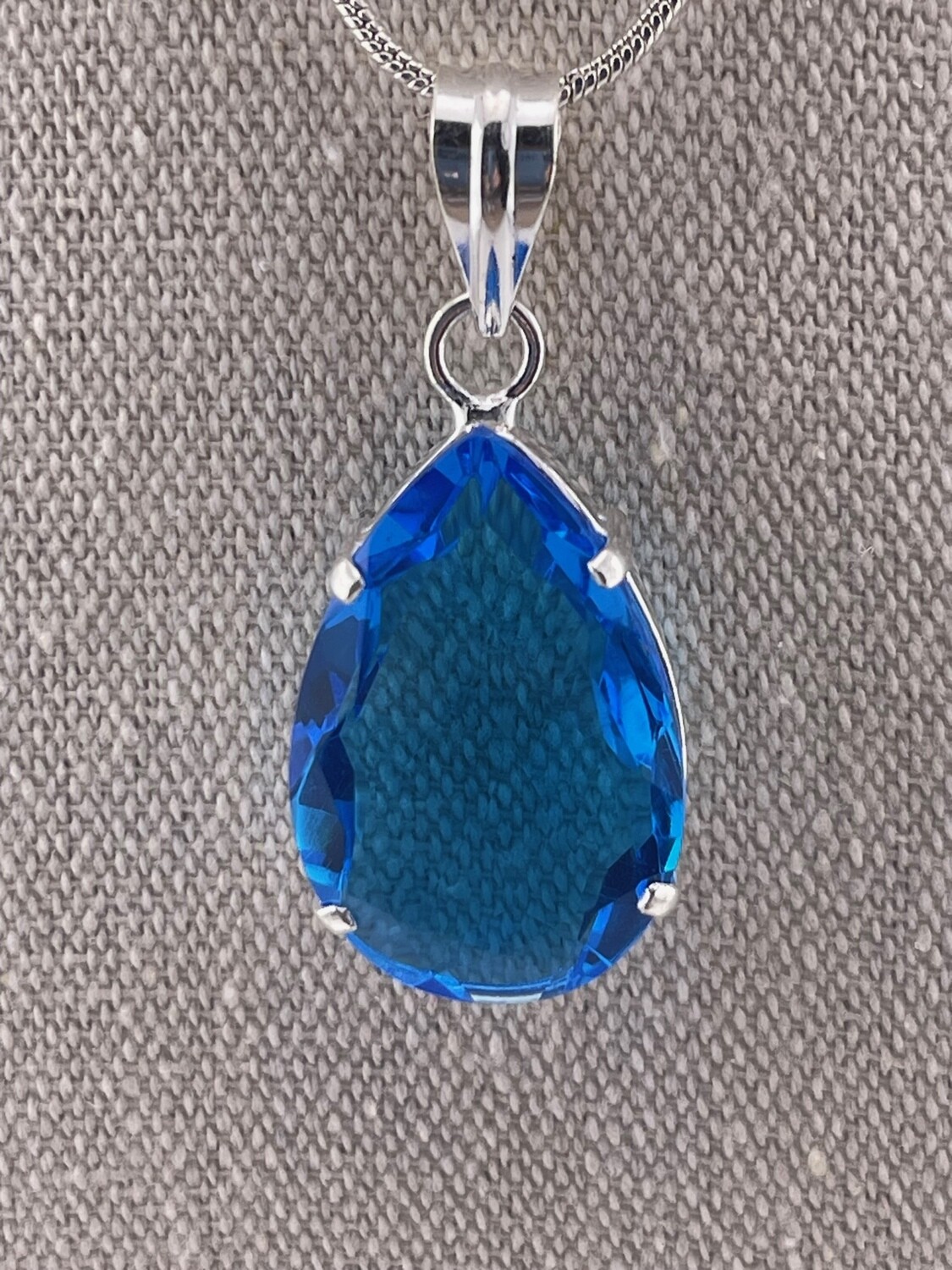 Blue Topaz Gemstone set in Sterling Silver