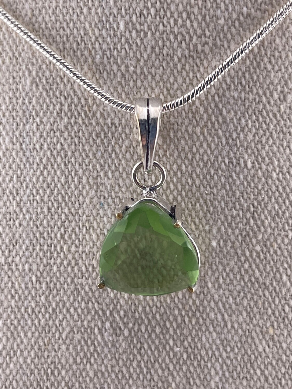 Green Amethyst Gemstone set in Sterling Silver