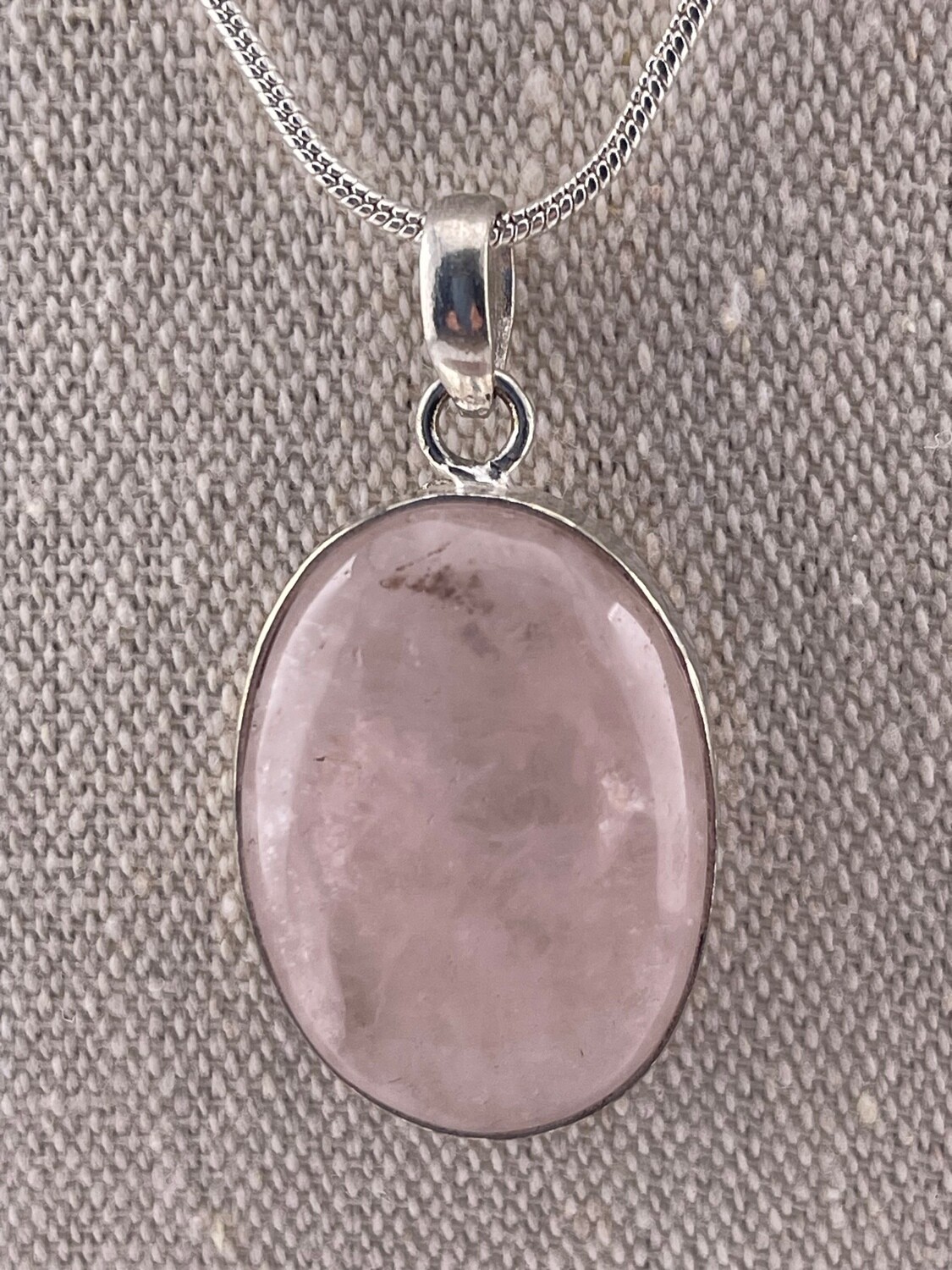 Rose Quartz Gemstone set in Sterling Silver