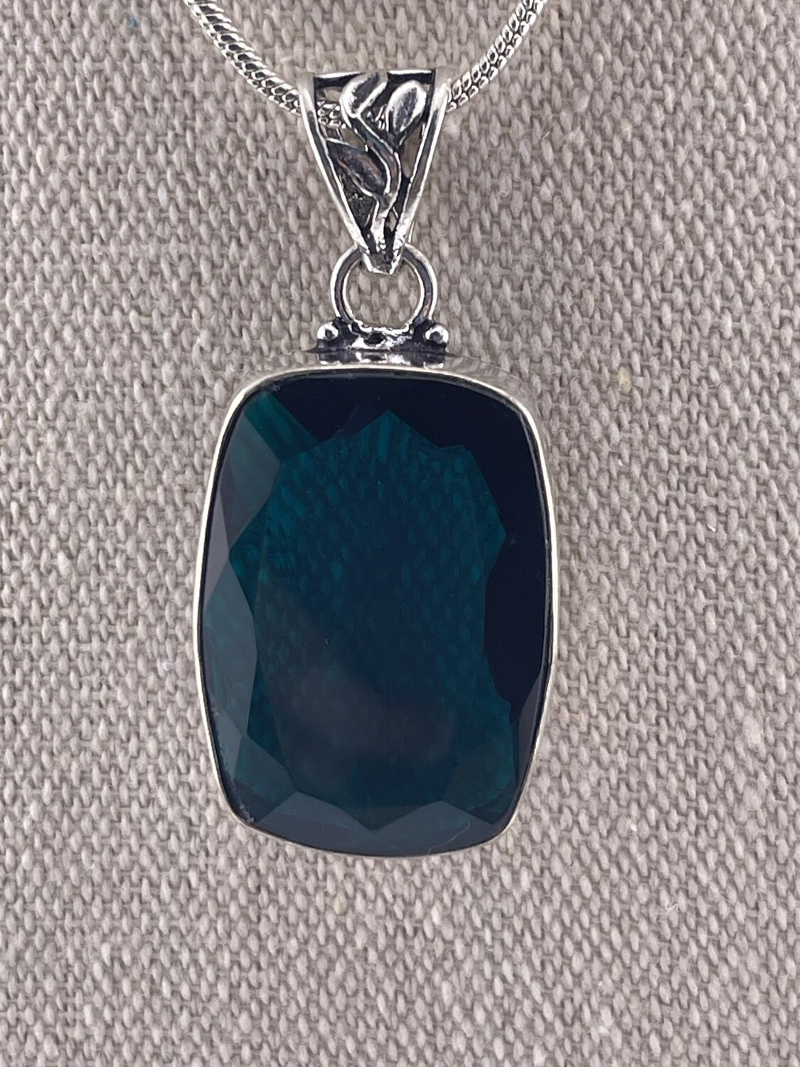 Blue Tourmaline Gemstone set in Sterling Silver