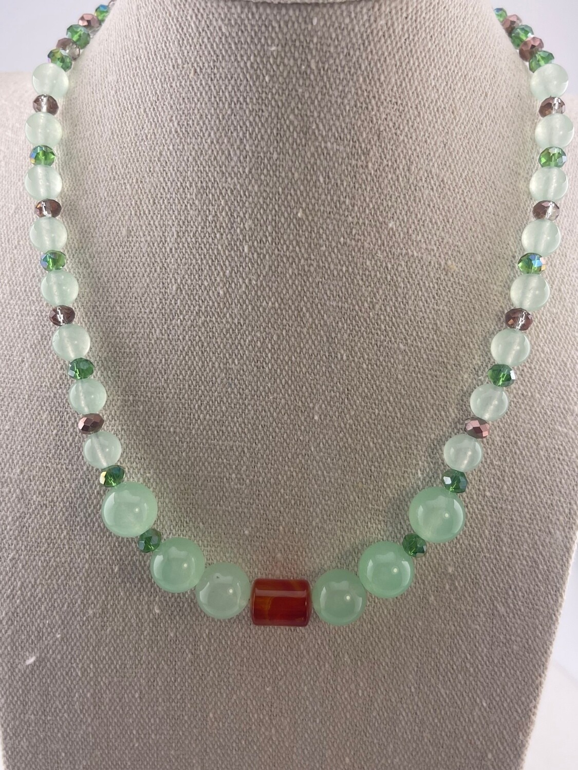 Beautiful Jade and Crystal Necklace
