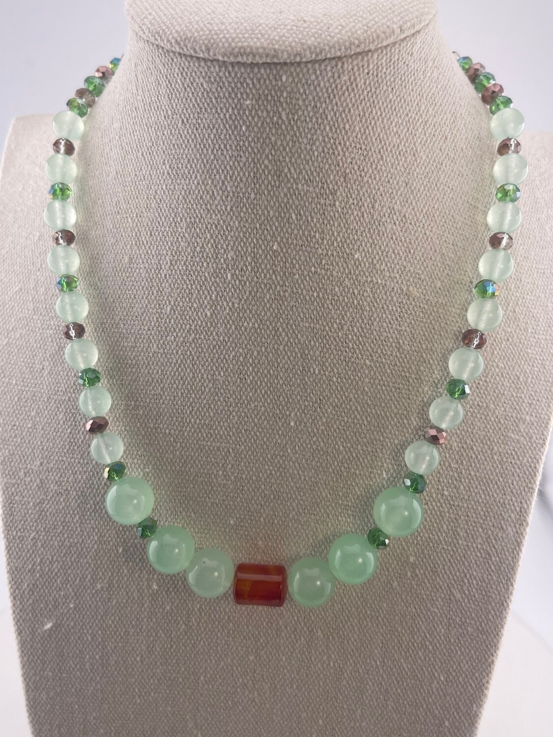 Beautiful Jade and Crystal Necklace