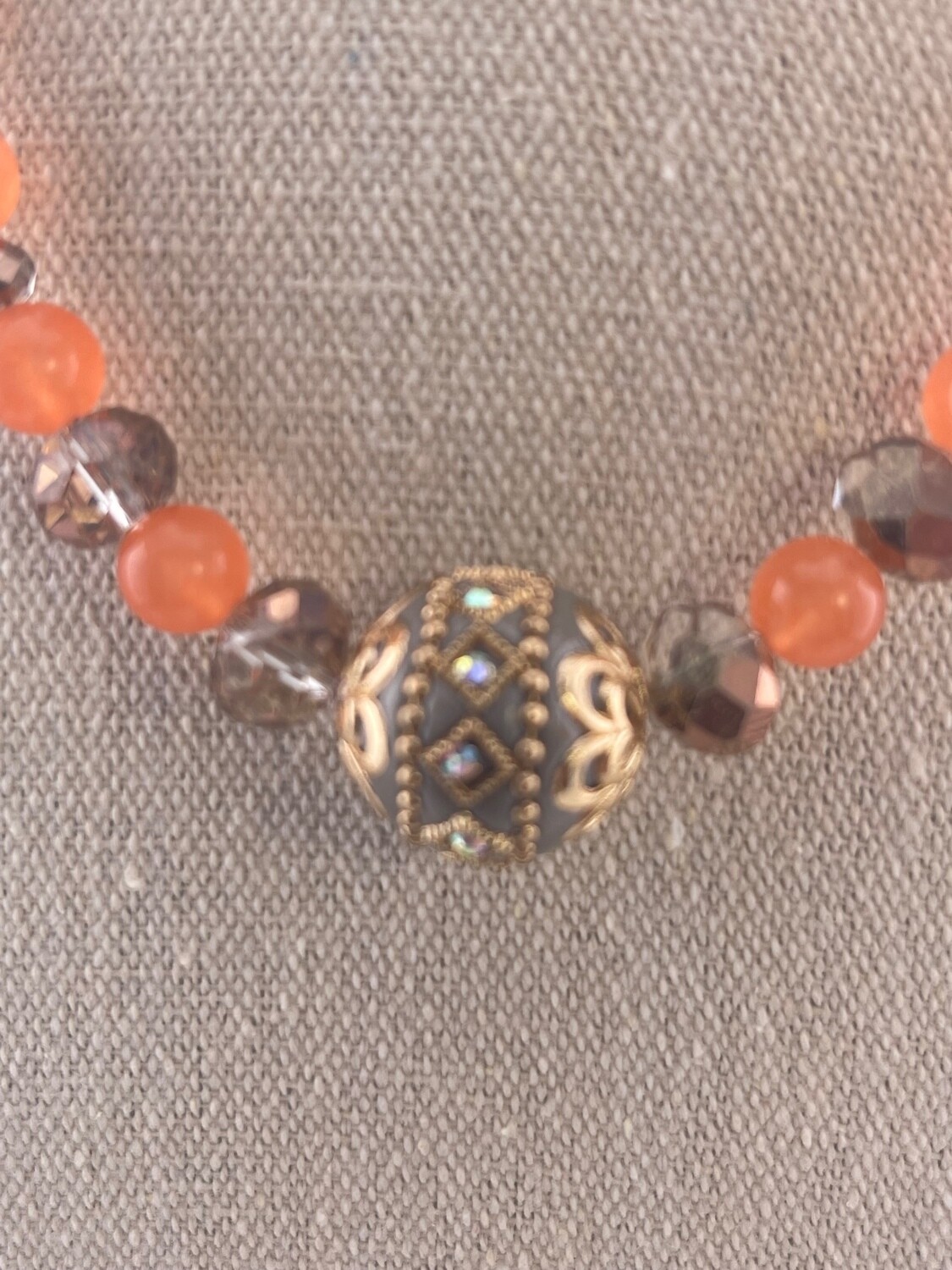 Agate and Crystal Necklace 18 inch