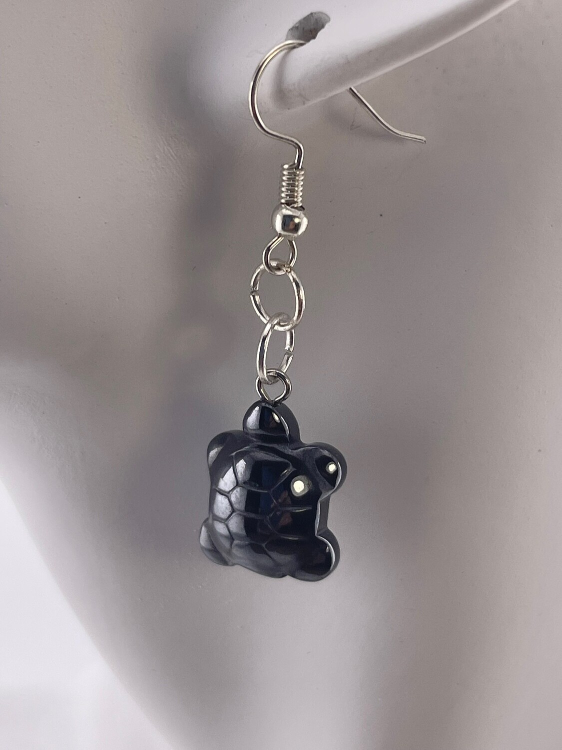 Hemitie Turtle Earrings with Sterling Silver