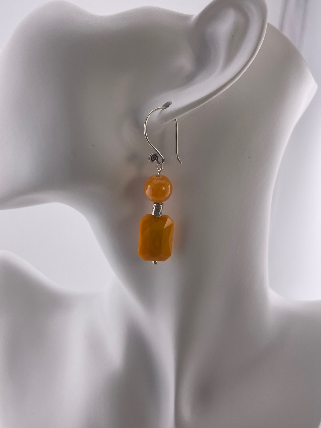 Crystal and Agate with Sterling Silver Earring