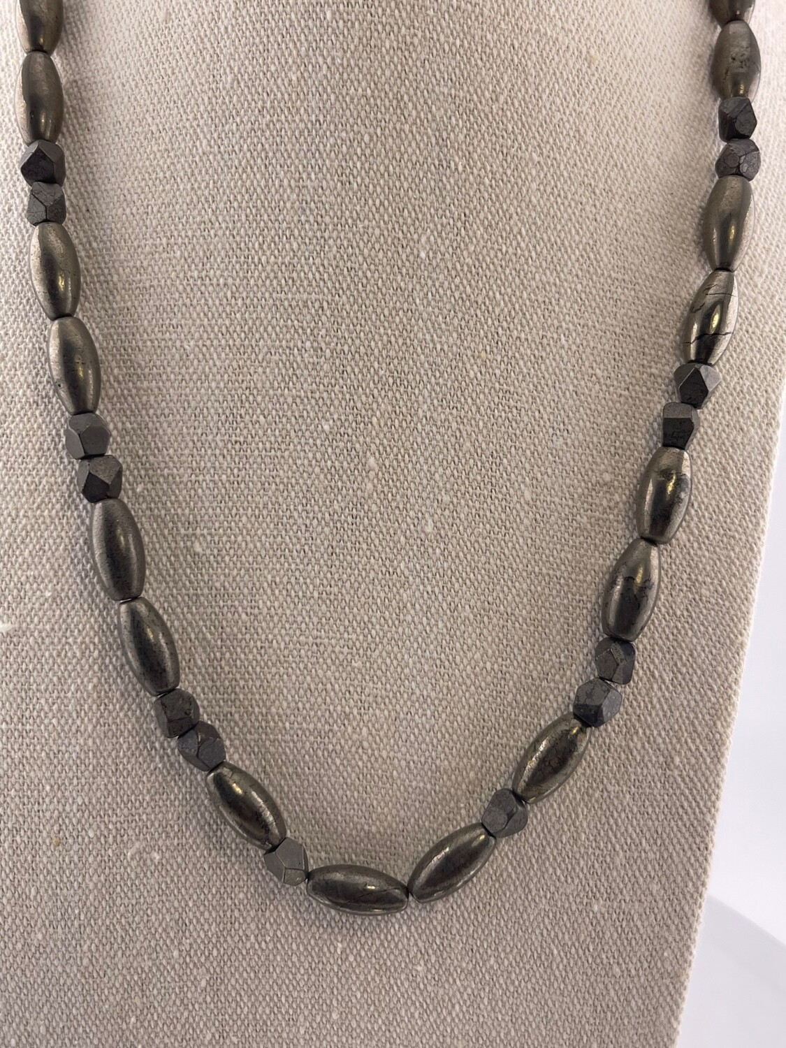 High Quality Pyrite Necklace and Sterling Silver Clasp