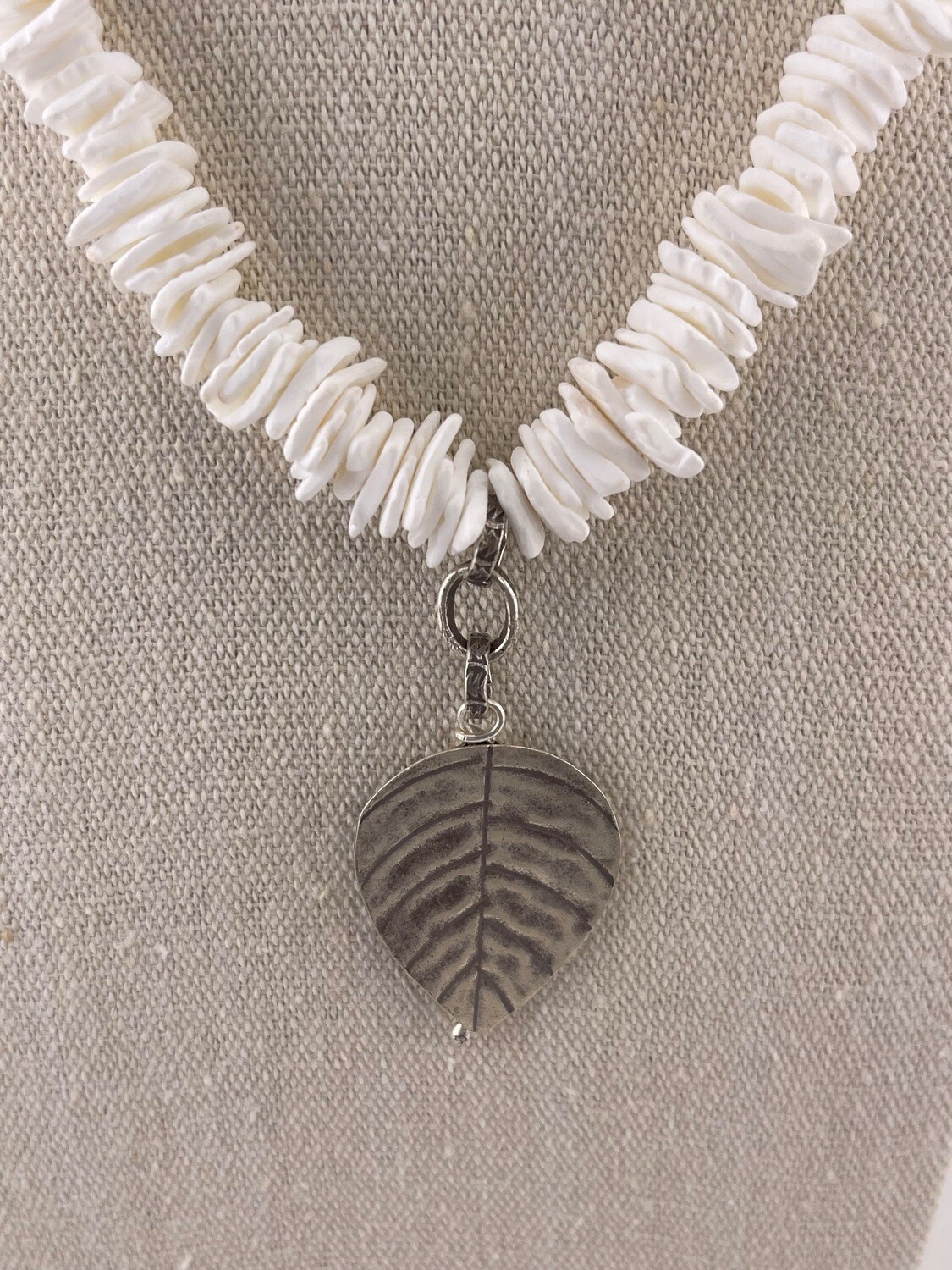 Coral and Sterling Silver Pendant Necklace