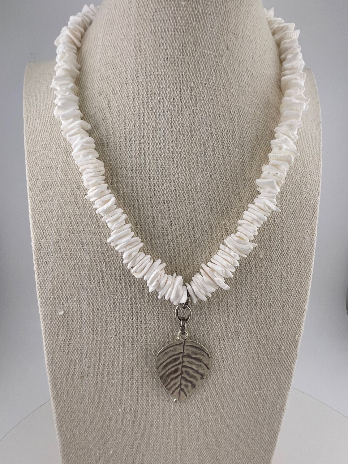 Coral and Sterling Silver Pendant Necklace