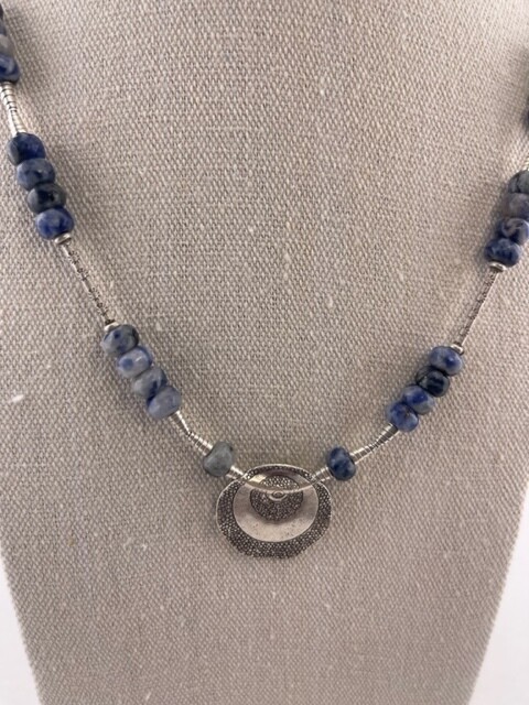 Soladite Gemstone and Sterling Silver Necklace and Pendant