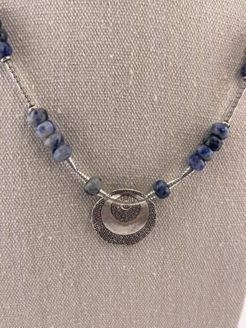 Soladite Gemstone and Sterling Silver Necklace and Pendant