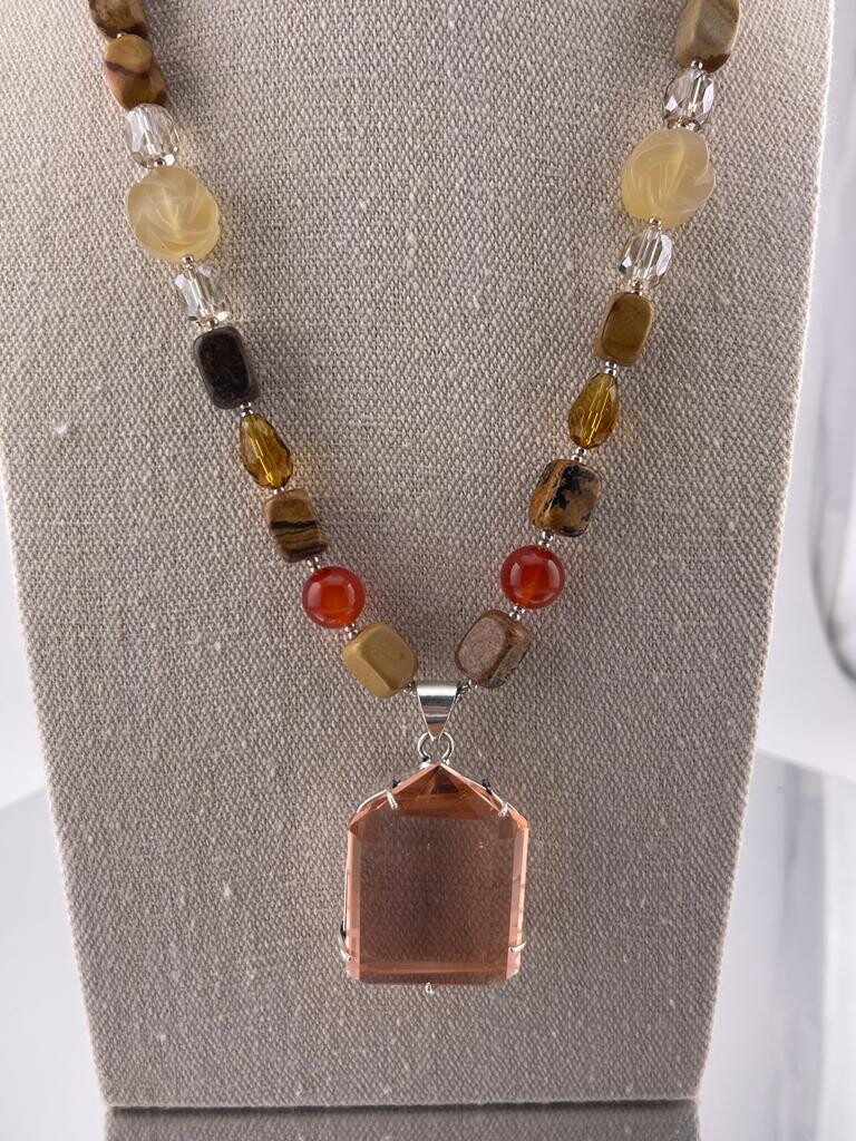Beautiful Gemstone and Sterling Silver Necklace