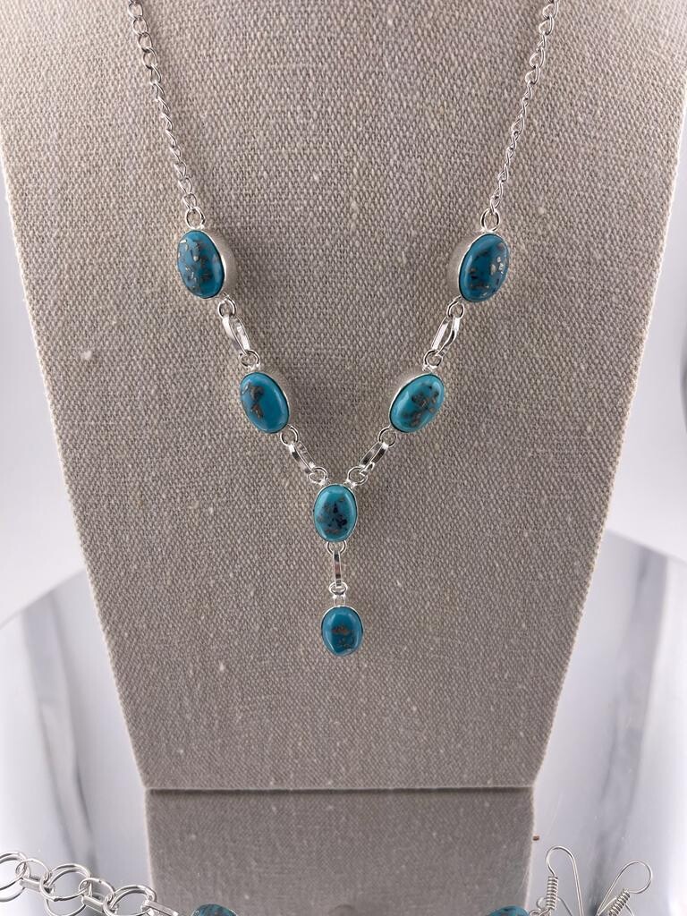Beautiful Copper Turquoise Gemstone Set with Sterling Silver Metal
