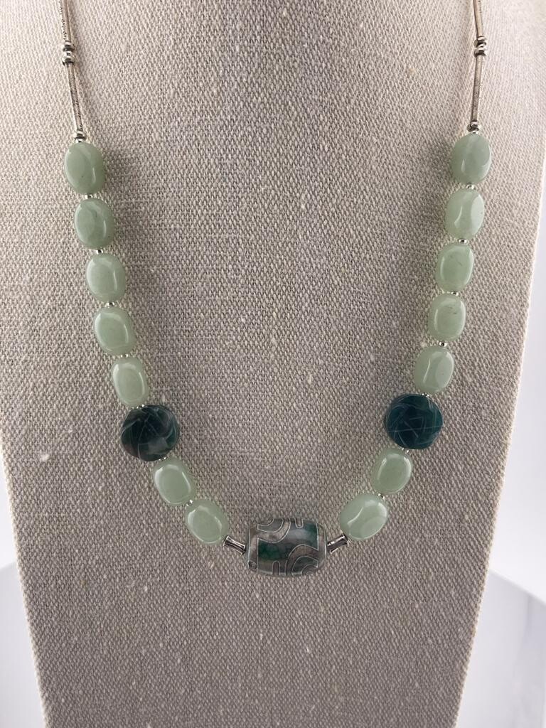Beautiful Gemstone Necklace with Sterling Silver