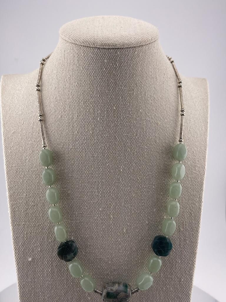 Beautiful Gemstone Necklace with Sterling Silver
