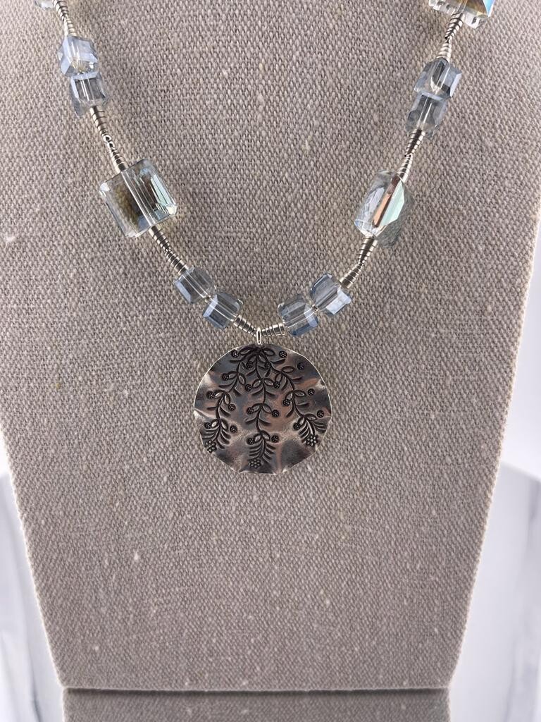 Beautiful Crystal and Sterling Silver Necklace