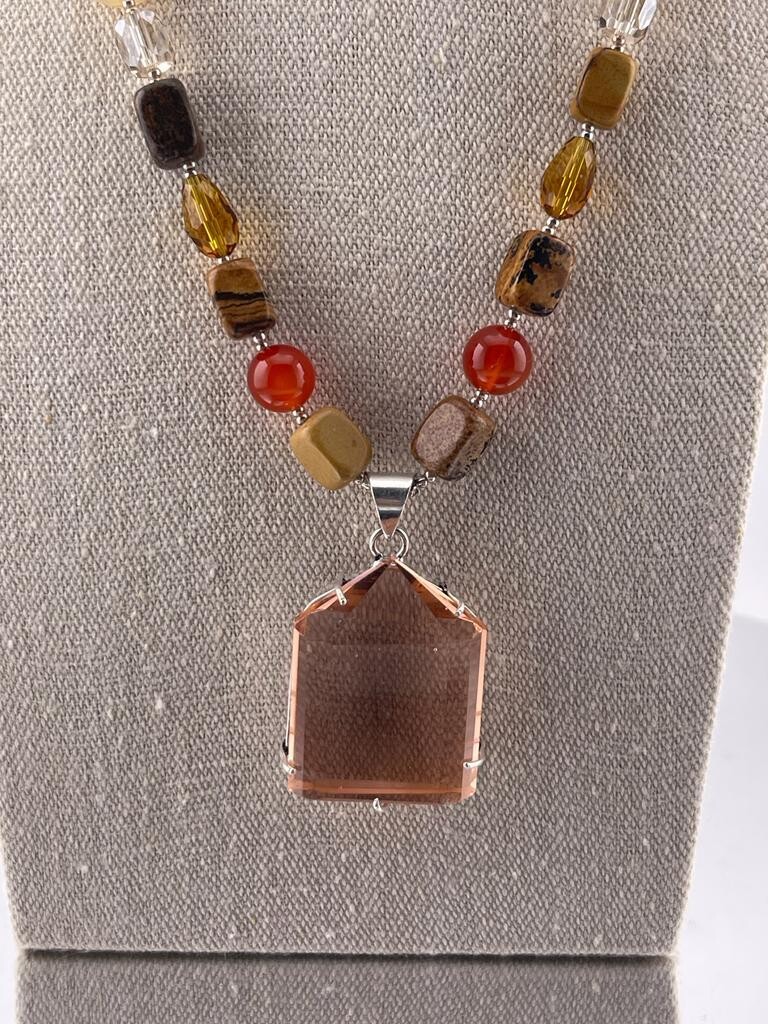 Beautiful Gemstone and Sterling Silver Necklace
