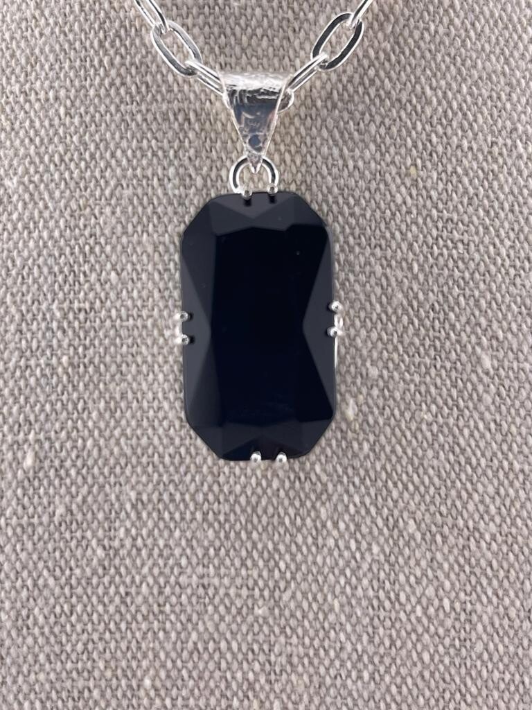 Black Spinel Gemstone set in Sterling Silver