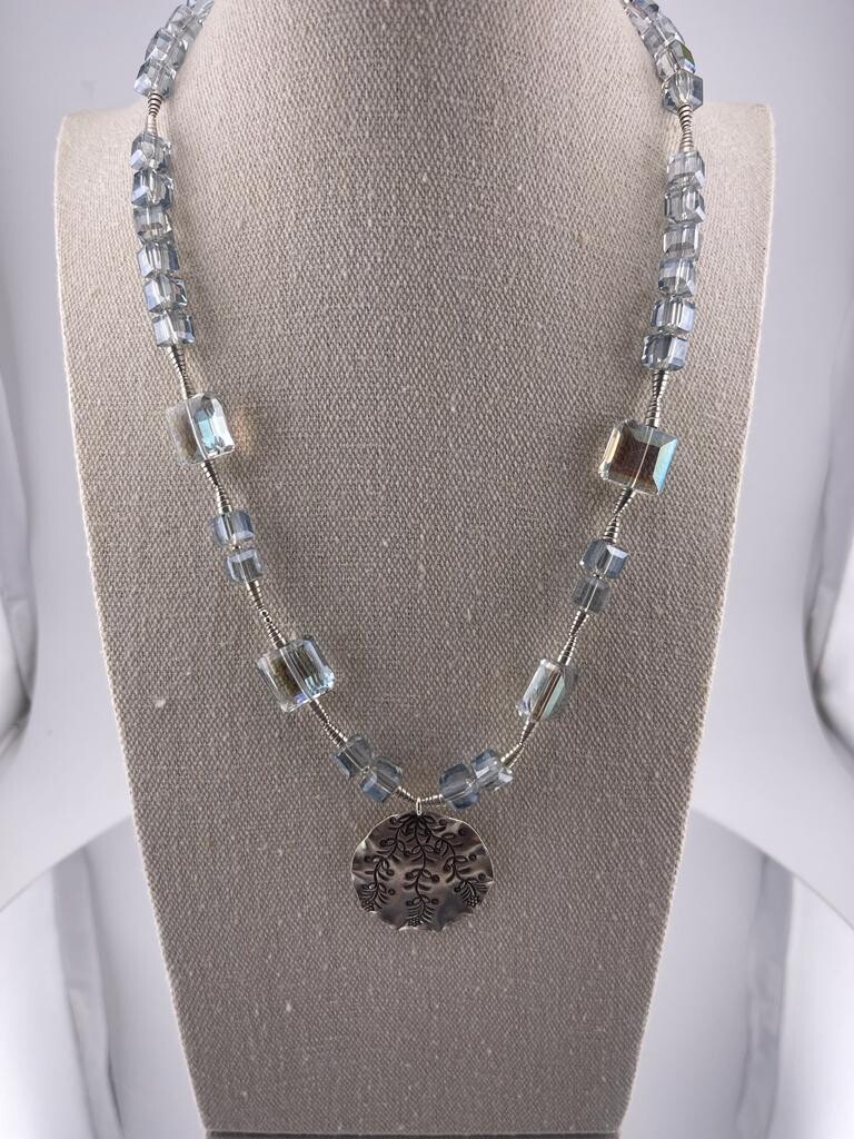 Beautiful Crystal and Sterling Silver Necklace